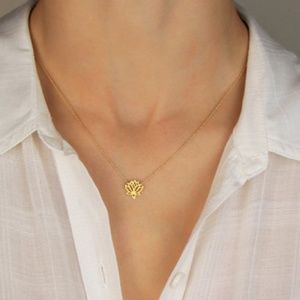 Free People Women Gold Lotus Namaste Necklace